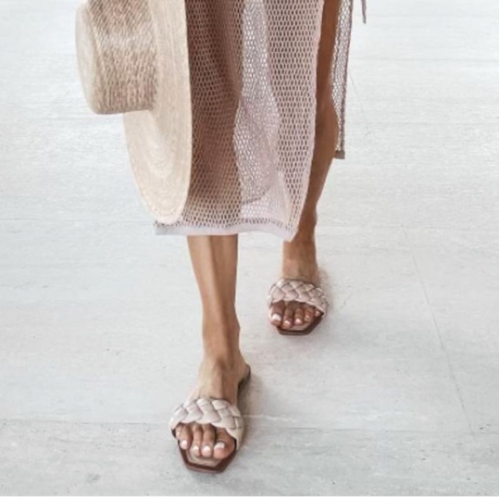 Brand New Tan Braided Sandals